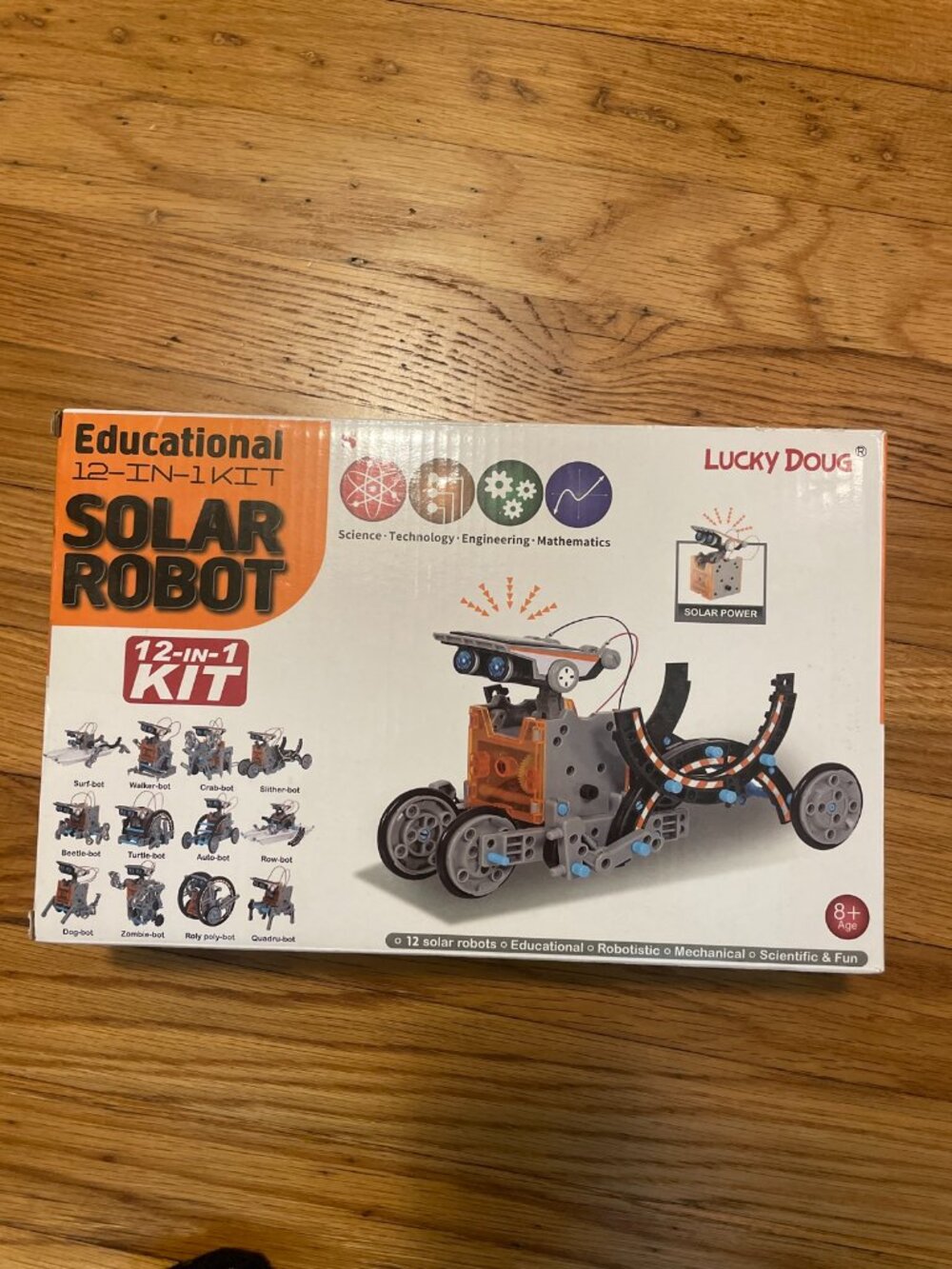 Lucky Doug 12-in-1 Solar Robot STEM Kit, Ages 8+, New